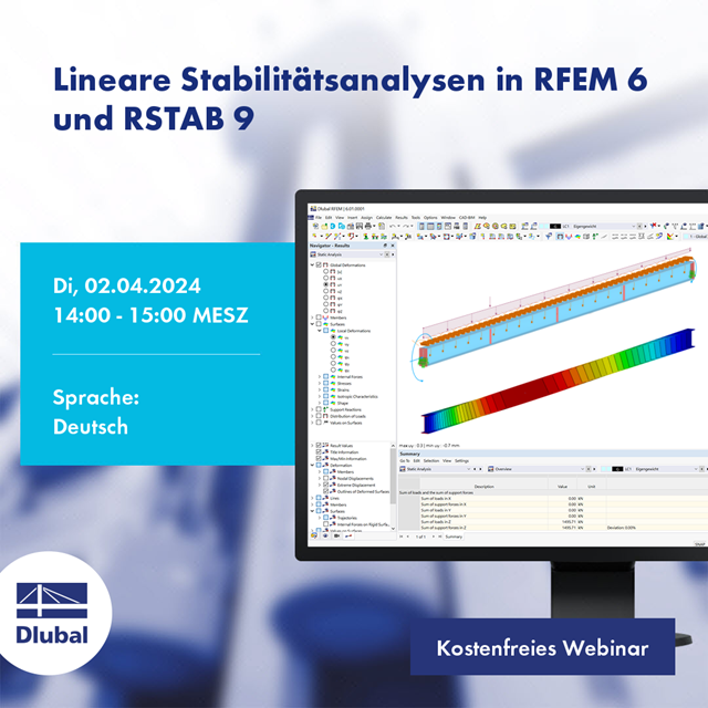 Lineare Stabilitätsanalysen in RFEM 6 und RSTAB 9